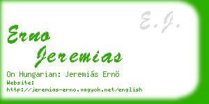 erno jeremias business card