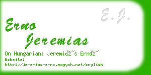erno jeremias business card